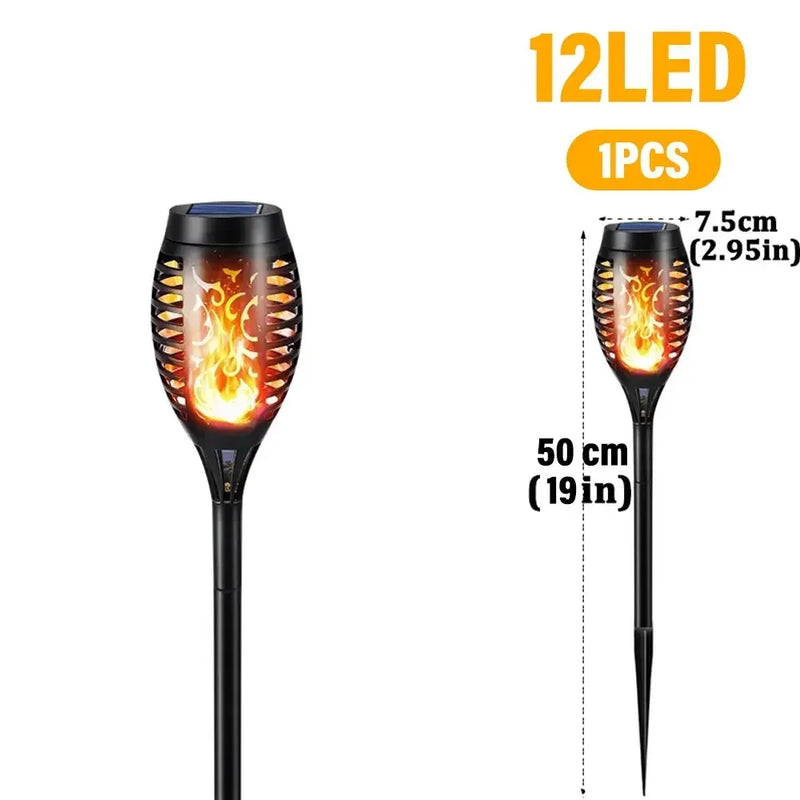 🔥 Danoz LightSmart | Solar Flickering Flame Torch Garden Light | 12 / 33 / 96 LED | IP65 Waterproof | Auto Dusk-to-Dawn | 2-4 Pack
