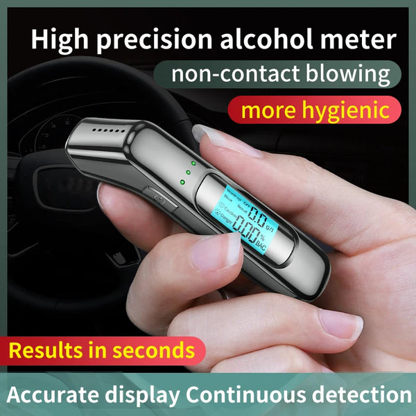 Danoz SafetySmart - Non-contact Alcohol Tester High Precision Breathalyzer Alcometer USB Rechargeable LCD Display Digital - Buy 1 Get 1 Free!