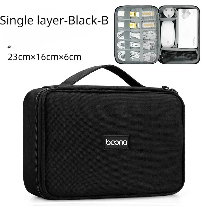 Danoz StorageSmart - Large Capacity Travel USB Gadget Cable Bag Headphone Storage Box Data Cable Storage Bag Hard Disk Charger Power Bank Organizer