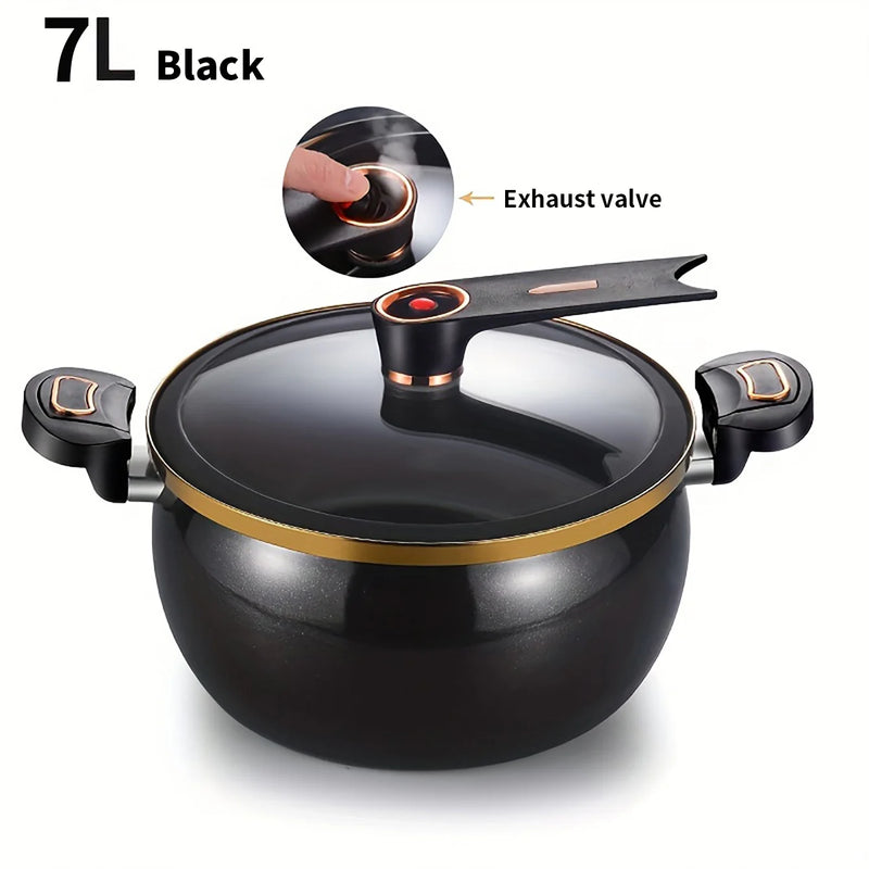 Danoz CookSmart - Fat Daddy Micro Pressure Cooker, 7L Large Capacity, 26cm, Suitable for Home Use, Multi-Functional Non-Stick Pot for Stewing and Cooking Soup, Compatible with Induction Cookers and Gas Stoves