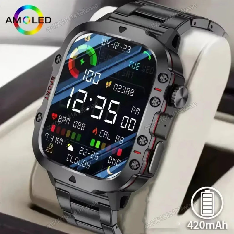 Danoz TechSmart - Men Smartwatch Flashlight Bluetooth Call Fitness Clock IP68 Waterproof Sports Men for Android IOS Smart Watch 2025 New