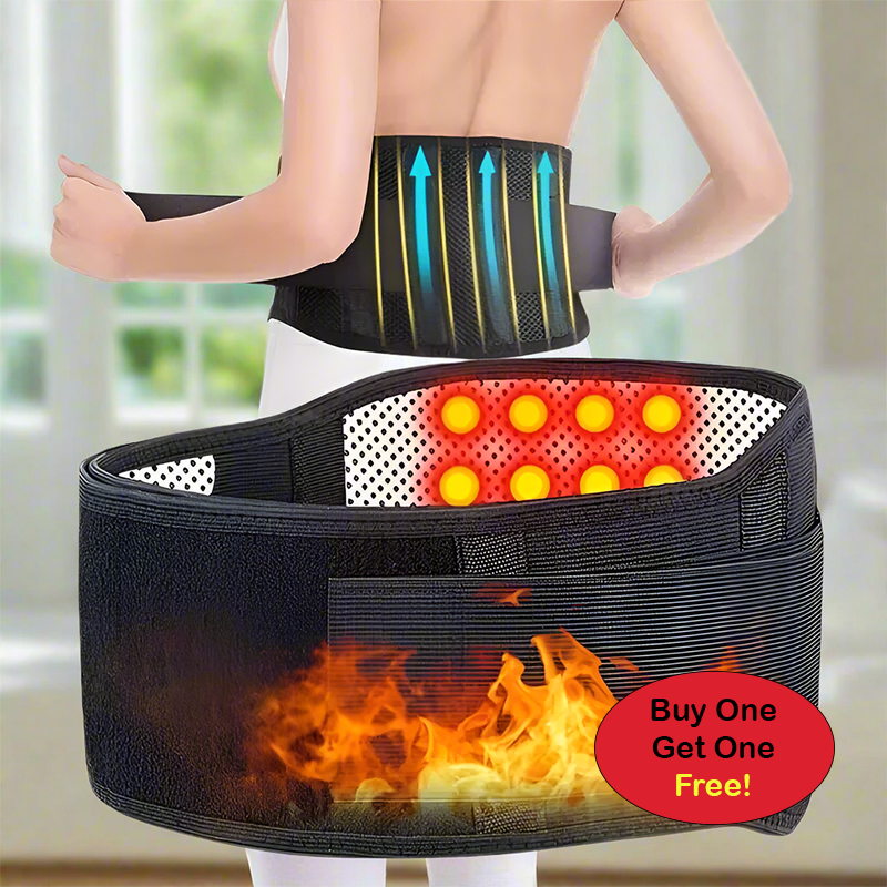 Experience relief and support with the Danoz Health Adjustable Self-heating Magnetic Therapy Belt - Buy 1 Get 1 Free
