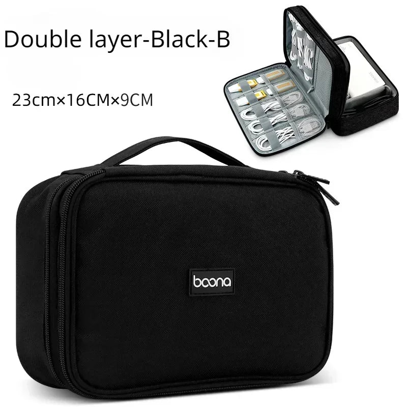 Danoz StorageSmart - Large Capacity Travel USB Gadget Cable Bag Headphone Storage Box Data Cable Storage Bag Hard Disk Charger Power Bank Organizer