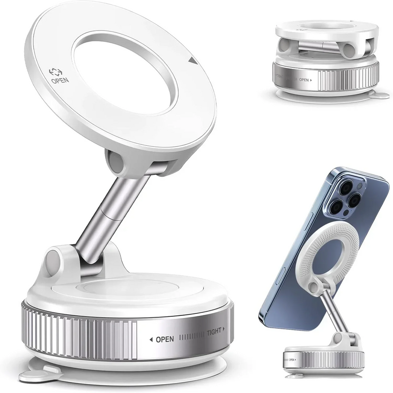 📱 Danoz PhoneSmart | Upgraded 360° Vacuum Magnetic Phone Holder | Car, Gym, Mirror & More | Hands-Free Suction Mount | Works with Any Smooth Surface | Black ✨🚗