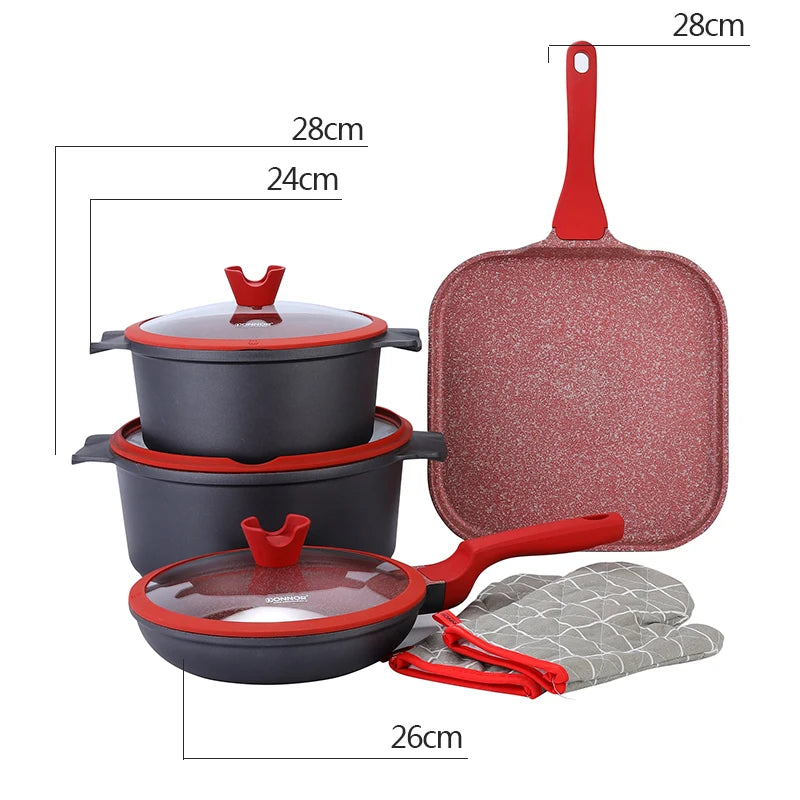 🍳 Danoz CookSmart | DONNOR 21-Piece Ceramic Nonstick Cookware Set | Pots & Pans | Utensils & Pan Protectors | Granite Finish | Eco-Friendly | Multiple Colours ✨