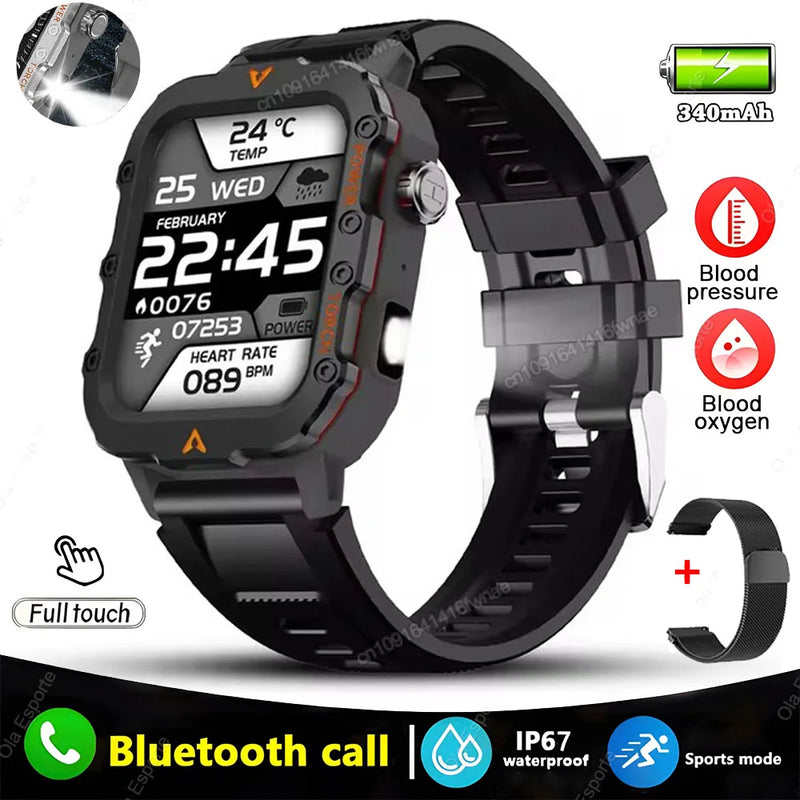 ⌚ Danoz TechSmart | Ola Esporte Military GPS Smart Watch | 2.01” HD | Bluetooth Calling | Heart Rate SpO2 ECG | 3ATM | 50-Day Standby | Multi-Sport ✨