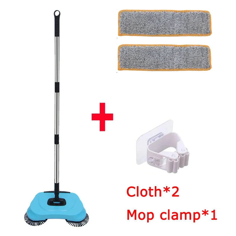 Danoz Cleaning - Hand Push Sweeper Stainless Steel Push Sweeping Mop Drop Pusher Chick Handle Household Cleaning Tools Floor