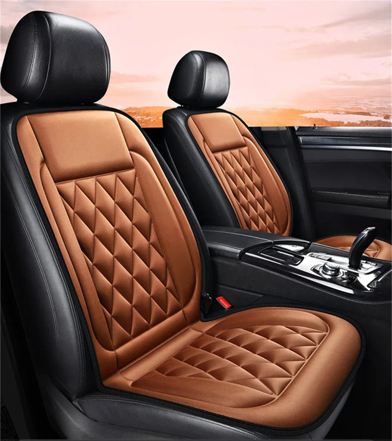 🚗 Danoz WinterSmart | Amagi 12V Heated Car Seat Cover | 30W–45W | Skin-Friendly Fabric | Anti-Slip | 30–65°C | Universal Fit | Brown, Black & Grey ❄️