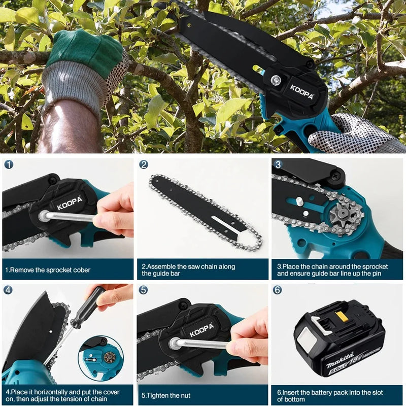 🧰 Danoz ToolSmart | FORGEKIN 6" Brushless Telescoping Pole Chainsaw | Auto Oiler | High Branch Saw | Garden Pruning | 18V Battery Compatible | No Battery or Bundle