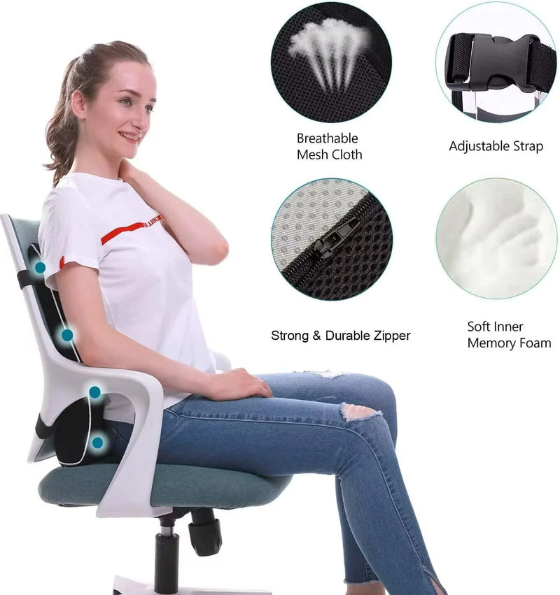 Danoz LumbarSmart – Say Goodbye to Back Pain! Memory Foam Lumbar Support Cushion for Car Seat & Office Chair – Rebound Comfort, All-Day Relief 🧘‍♂️🚗✨