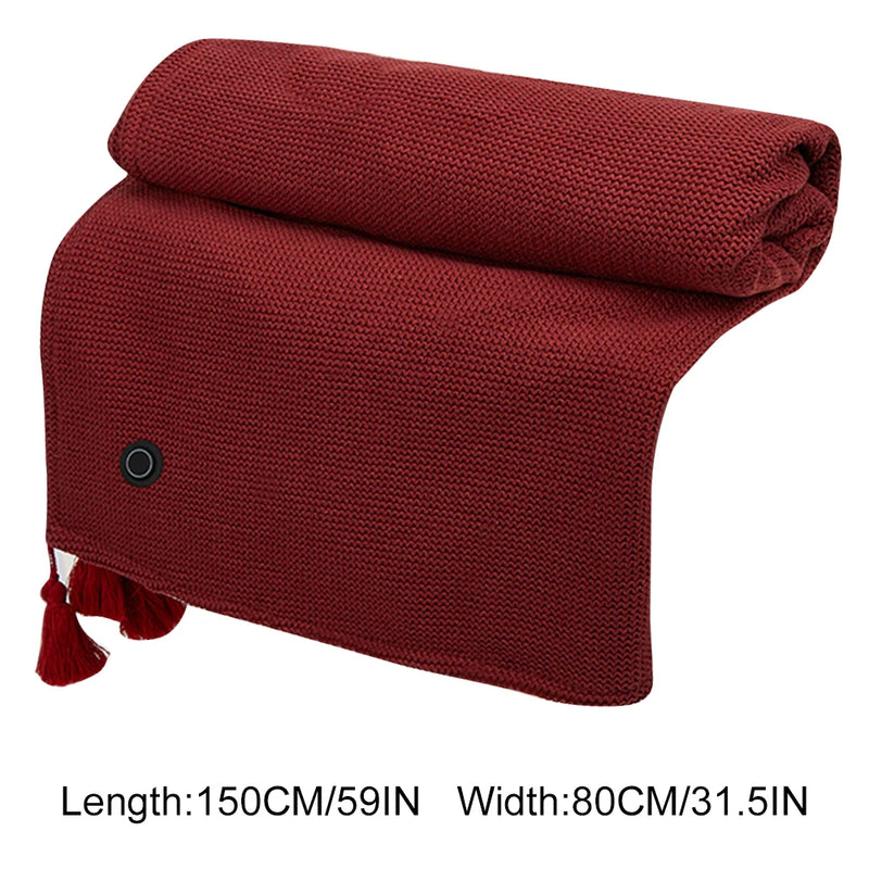 Danoz WinterSmart - Wearable USB Electric Heated Blanket 3 Heated Level Throw Blanket with 5000mAh Power Bank Heating Blanket Shawl For Home Office
