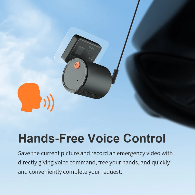 Danoz CarSmart - 2K Dash Camera For Cars DVR KAWA Dash Cam MINI 3 Video Recorder Emergency Voice Control Night Vision WiFi APP Monitor Dashcam