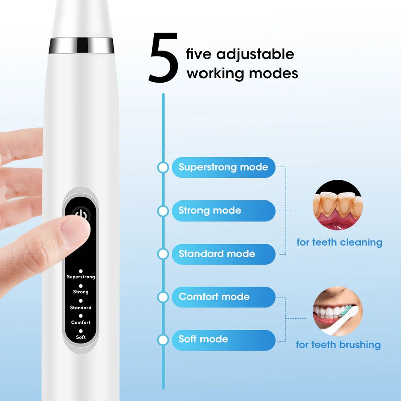 Danoz DentalSmart - USB Rechargeable - Teeth Whitening Dental Calculus Scaler Plaque Coffee Stain Tartar Removal High Frequency Sonic Toothbrush Teeth Cleaner