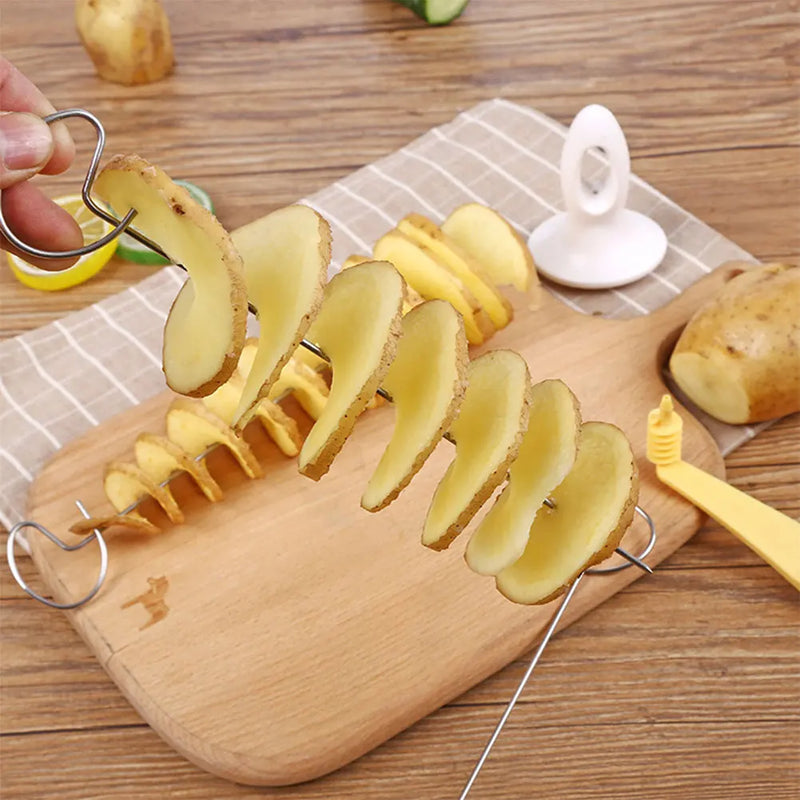 Danoz Kitchen - Stainless Steel Plastic Rotate Potato Slicer Twisted Potato Spiral Slice Cutter Creative Vegetable Tool Kitchen Gadgets - Buy 1 Get 1 Free