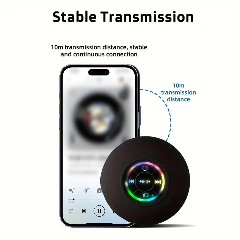 Danoz SoundSmart – Pump Up the Jams Anywhere! Portable Wireless Bluetooth Speaker with LED Light, IPX4 Waterproof & Suction Cup – Perfect for Bathroom, Outdoors & More – Buy 1 Get 1 More! 🔊💡🚿