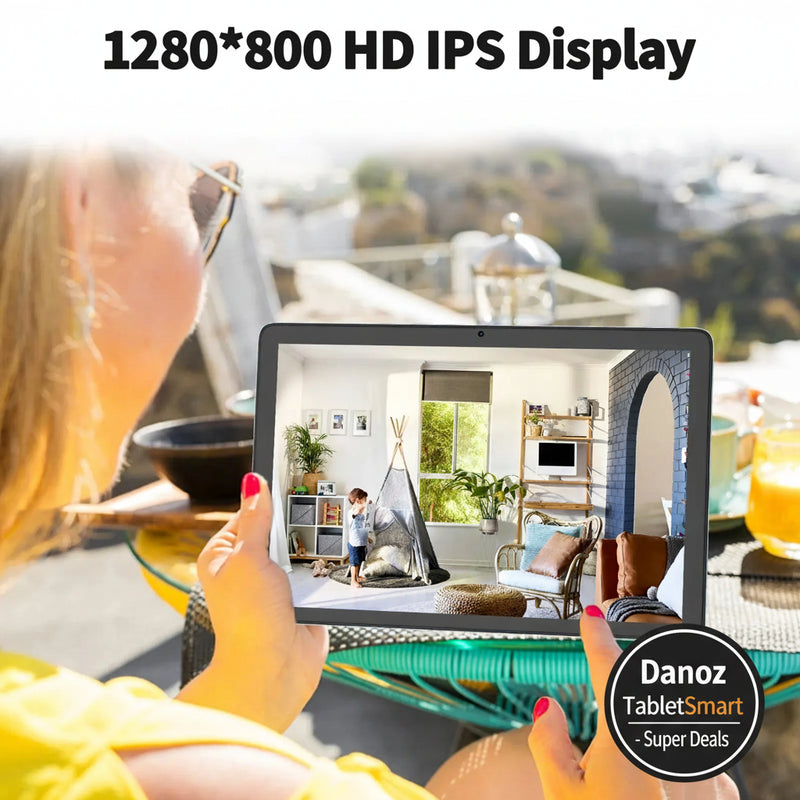 Danoz TabletSmart -  10 Inch, PRITOM Android 14 Tablet, 8GB(4+4 Expand) RAM + 128GB ROM, Octa Core, 5G WiFi, Free Keyboard, Mouse, Case and more.