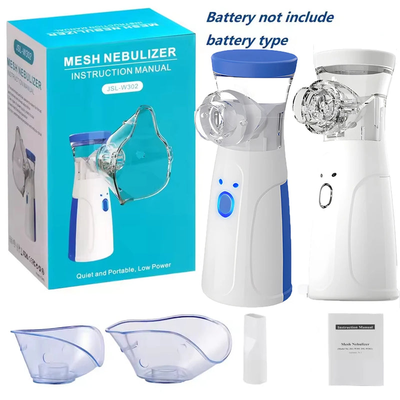 🤫 Danoz BreathSmart | ALIWUZN Mini Portable Mesh Nebulizer | Silent Atomizer | 3 Levels | Adult & Child Masks | Asthma & Respiratory Care | Blue, White or 2-Mask Bundle