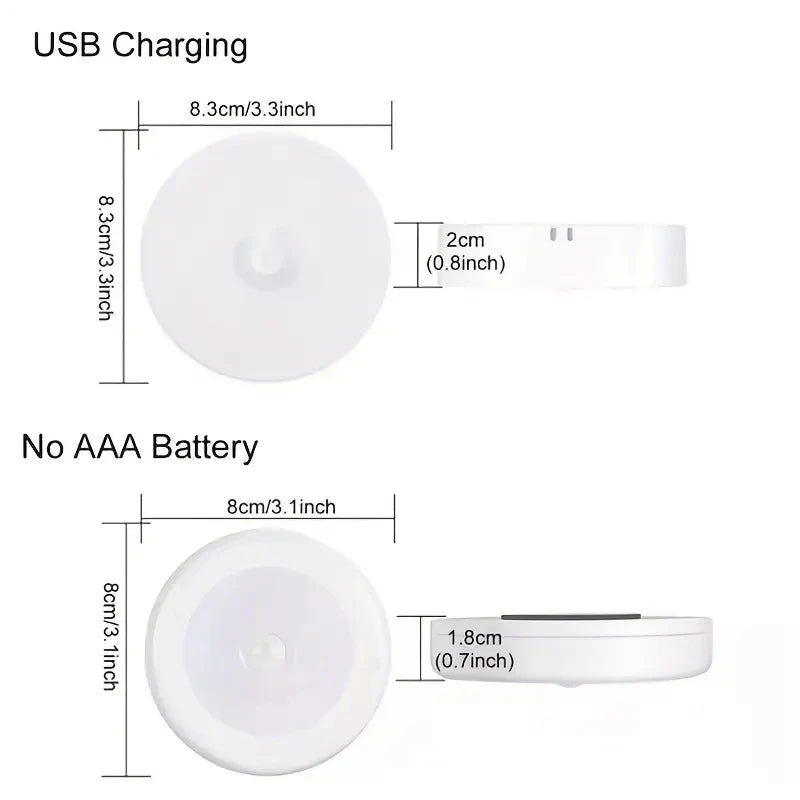 Danoz LightSmart - Motion Sensor Night Light - Wireless USB Charging LED Detector Lamp for Bedroom, Staircase, Closet, and Room Decor- Buy 1 Get 1 More!