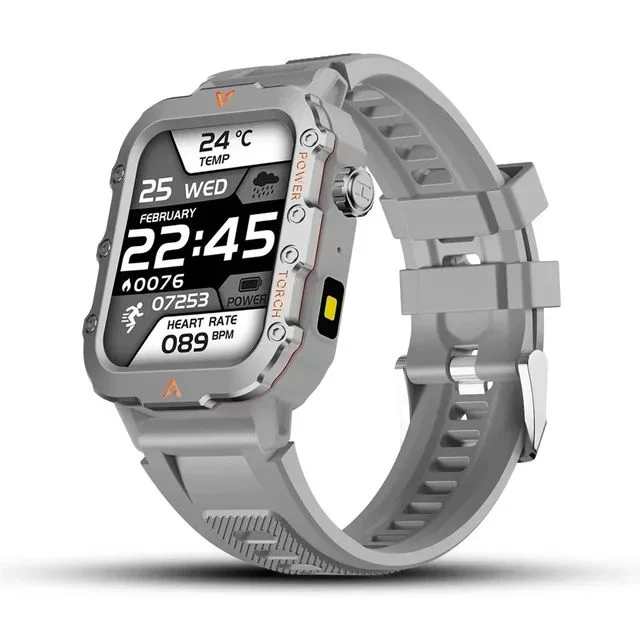 ⌚ Danoz TechSmart | Ola Esporte Military Outdoor Smart Watch | 1.73" HD | LED Flashlight | Bluetooth Calling | Heart Rate SpO2 | Life Waterproof ✨