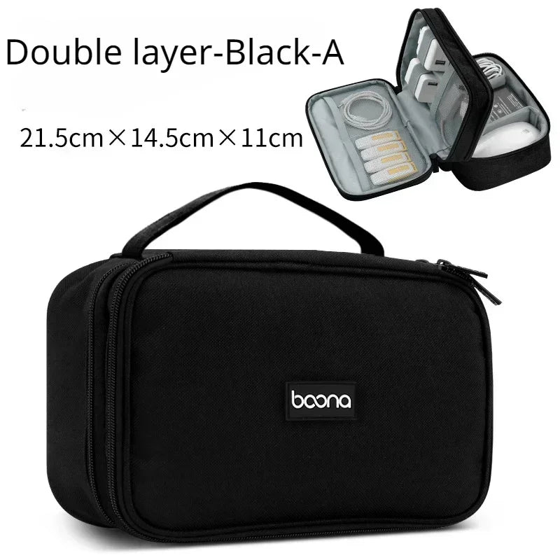 Danoz StorageSmart - Large Capacity Travel USB Gadget Cable Bag Headphone Storage Box Data Cable Storage Bag Hard Disk Charger Power Bank Organizer