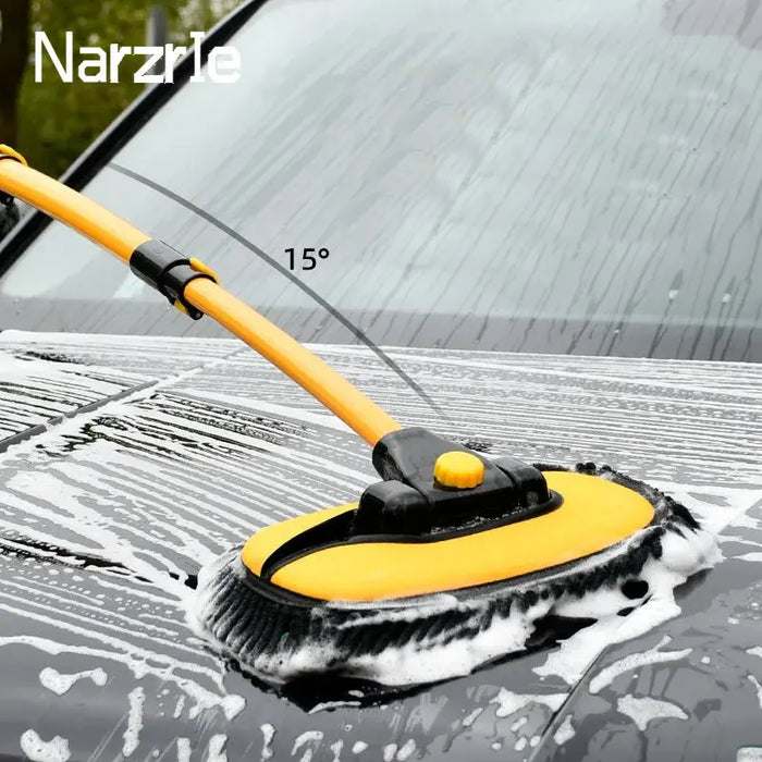 Efficiently clean your car with Danoz Direct's telescoping car wash mop. With a long handle and a retractable bent bar