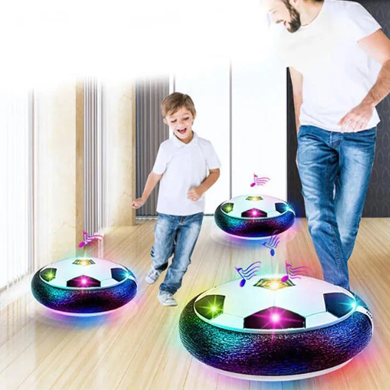 Todays Super Deal - Bring endless fun to your kids’ playtime with Danoz HoverBall, Soccer Ball! This electric floating football glides smoothly over floors, lights up with colorful LEDs Buy 1 Get 1 Free!