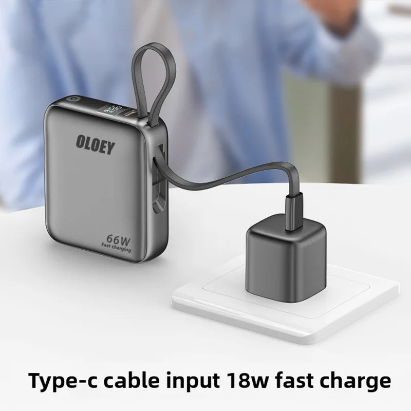 ⚡ Danoz PowerSmart | OLOEY 65W Power Bank | Built-In Cables | LCD Display | 3-Device Charging | 6 Safety Protections | Airline Approved | 10K–100K mAh
