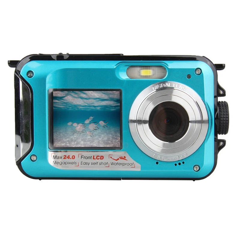 📸 Danoz CamSmart | Waterproof Underwater Digital Camera | 1080P Full HD | 16x Zoom | Anti-Shake | Dual Screen | Face Recognition | 5m Waterproof | Blue, Red or Yellow