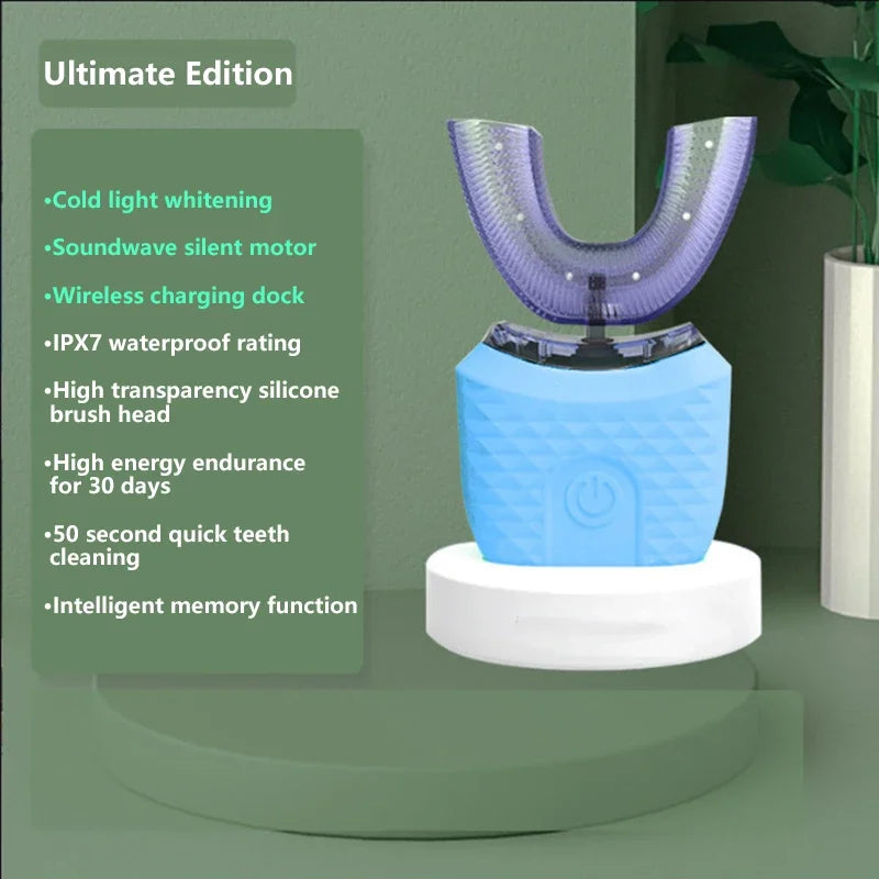 Danoz DentalSmart UBrush - U Shaped Electric Toothbrush That Brushes and whiten your teeth  FOR You! 360° - 4 Modes, USB Rechargeable 🦷✨