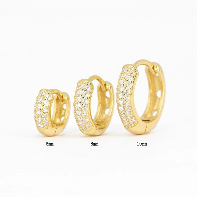 Danoz JewelrySmart, ROXI Half Side Zircon Crystals Hoop Earrings for Women Girls 925 Sterling Silver Jewelry Huggie Earrings Pendientes Plata 925
