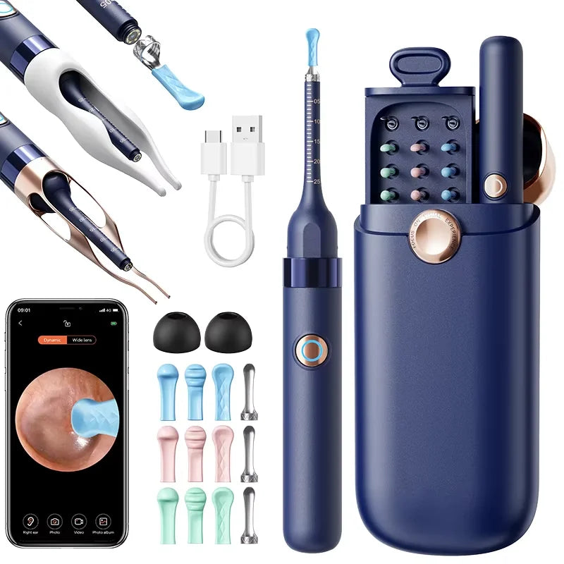 Danoz EarcareSmart - Super Bundle! Upgraded Smart Visual Ear Wax Cleaner With Camera 800W HD Endoscope Multi-Functional Visual Ear Cleaning Tool Includes Storage