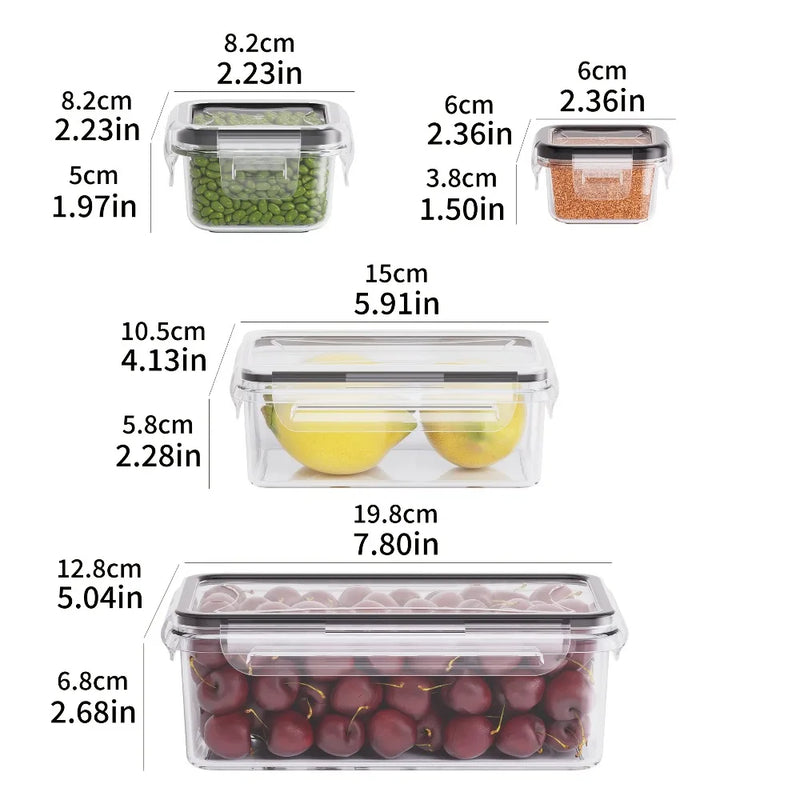 🍱 Danoz StoreSmart | 8pc BPA-Free Airtight Food Containers | Locking Lids | Microwave & Freezer Safe | PP Plastic | Dry Goods, Fruit & Veg