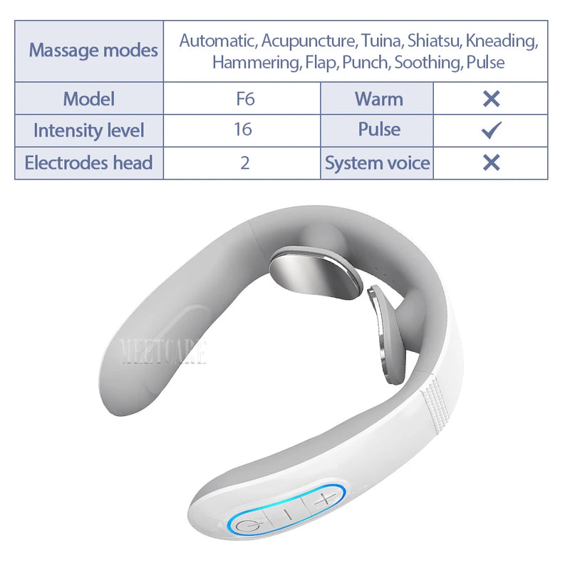 💆 Danoz MassageSmart | TENS Pulse Neck & Shoulder Massager | F6 Model | 16-Speed EMS Electric Cervical Massager | Drug-Free Pain Relief at Home