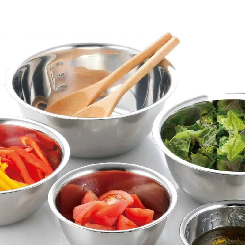 Danoz KitchenSmart - 5pcs Set Stainless Steel Mixing Bowls Non Slip Nesting Whisking Bowls Set Mixing Bowls For Salad Cooking Baking