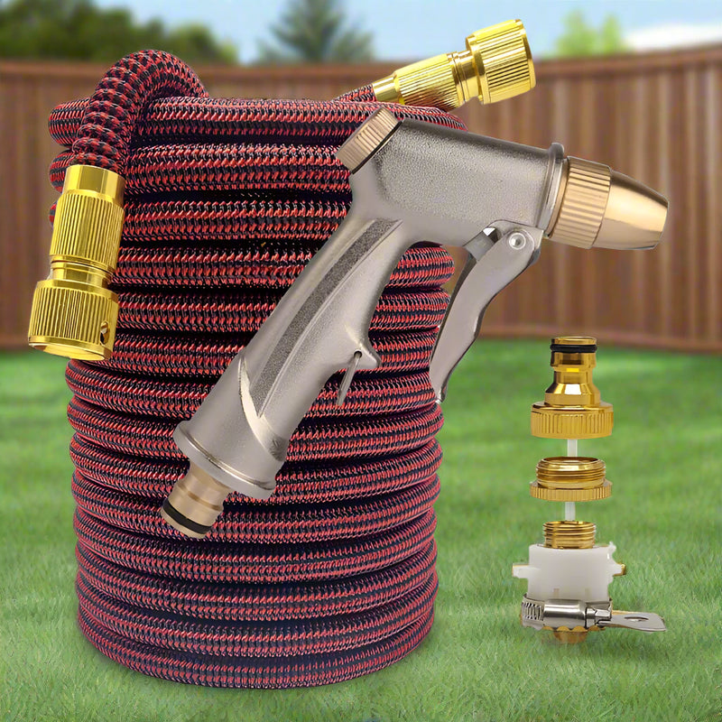 Get your garden blasting with Danoz Waterblast Hose! Stretching from 7.5 to 30 meters, super expandable, 3 Years warranty!