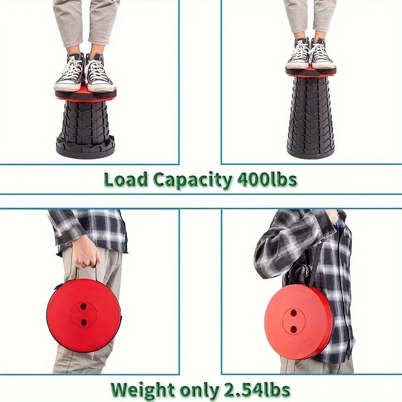 🧘 Danoz SeatSmart | Portable Telescopic Folding Stool | Adjustable Height | Lightweight | Hiking, Camping, Fishing & Travel | Buy 1 Get 1 More!