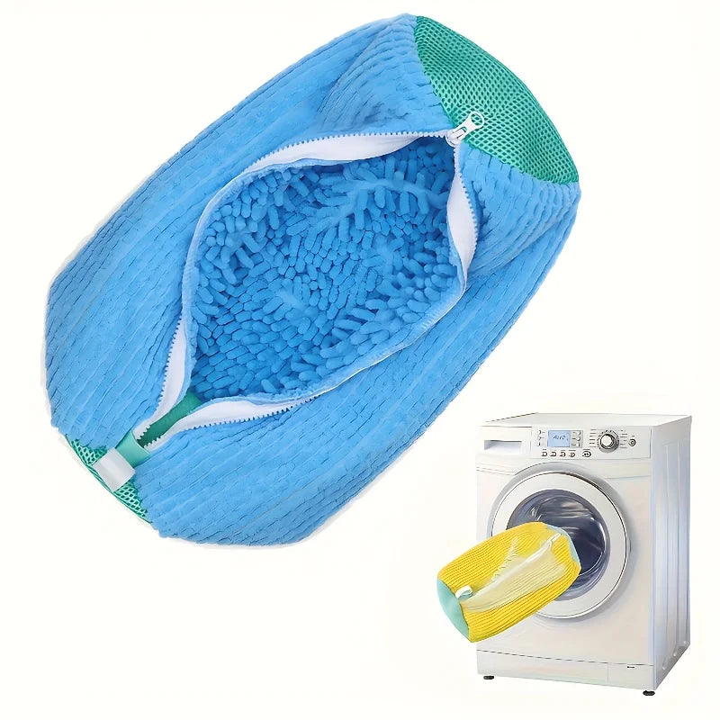 👟 Danoz CleanSmart | Durable Mesh Shoe Wash Bag | Plush Inner Lining | Auto-Lock Zipper | Washer & Dryer Safe | Travel Organiser | Blue, Grey & Yellow | 2 or 4 Pack ✨