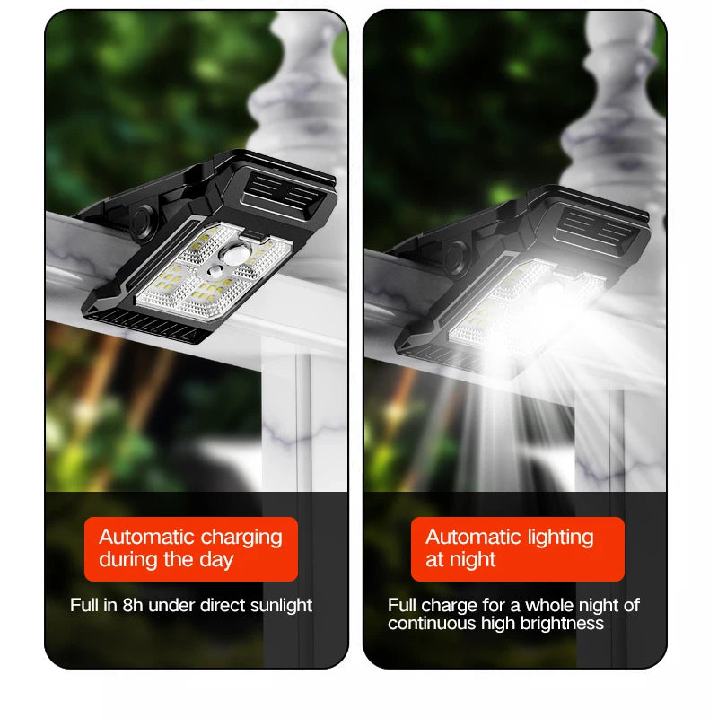 ☀️ Danoz LightSmart | Mini Solar Clip Lamp | LED Motion Sensing | IP65 Waterproof | 3-Gear Dimmable | Garden, Courtyard, Camping & More | Black | Buy 1 Get 1 More! 🌟