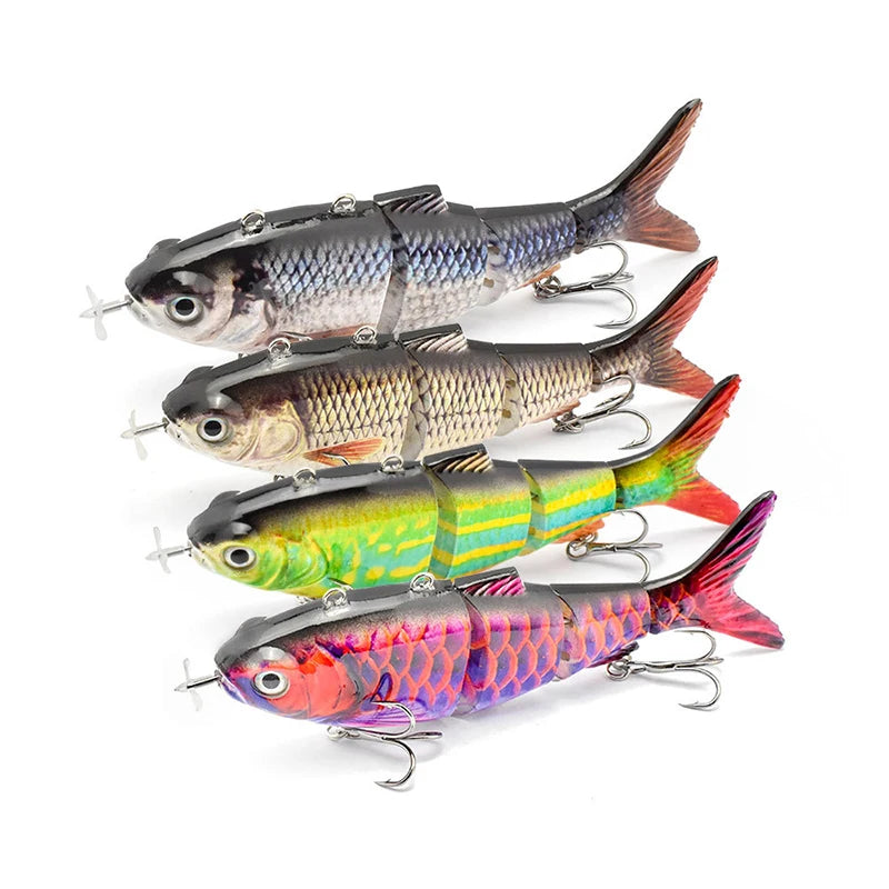 🎣 Danoz FishingSmart | Electric Robotic Swimbait | 4-Segment Auto Swimming | USB Rechargeable | LED Luminous | 90mm & 130mm | Saltwater & Freshwater ✨