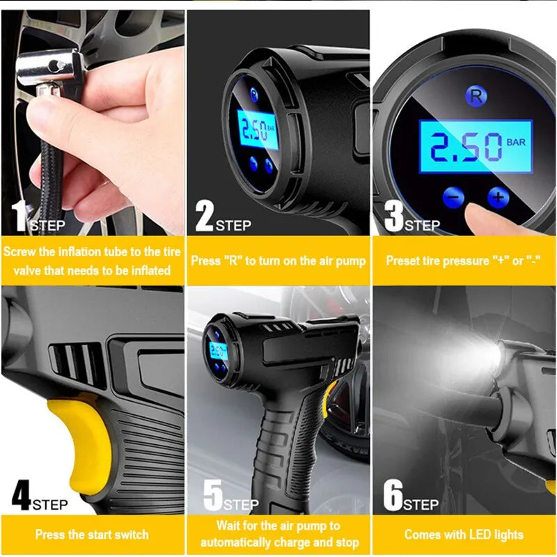 Effortlessly inflate your tires, Play balls, and more with Danoz Direct InflatOn Handheld air compressor - Buy one Get one