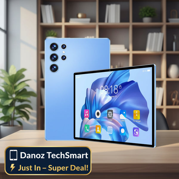 Smartphone and tablet side by side on a white background