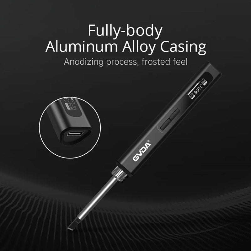 Danoz Direct - GVDA Smart Electric Soldering Iron 65W Adjustable Constant Temperature Fast Heat Portable Soldering Iron Station Kits with Tips