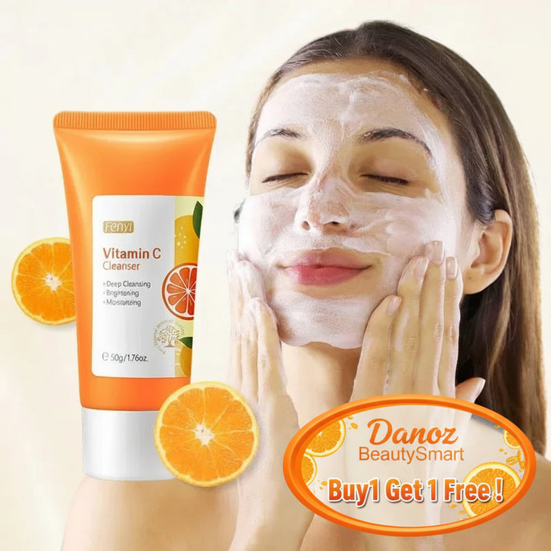 Danoz BeautySmart - Vitamin C Facial Cleanser Skin Deep Cleansing Moisturizing Blackhead Removal skincare Face Wash Foam Face Cleanser Skin Care = Buy 1 Get 1 Free!