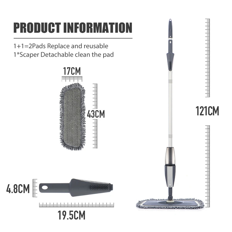 🧹 Danoz CleanSmart | MopMagic Spray Mop | 360° Rotating Handle | Reusable Microfiber Pads | Hardwood, Tile & Kitchen Floor Cleaning