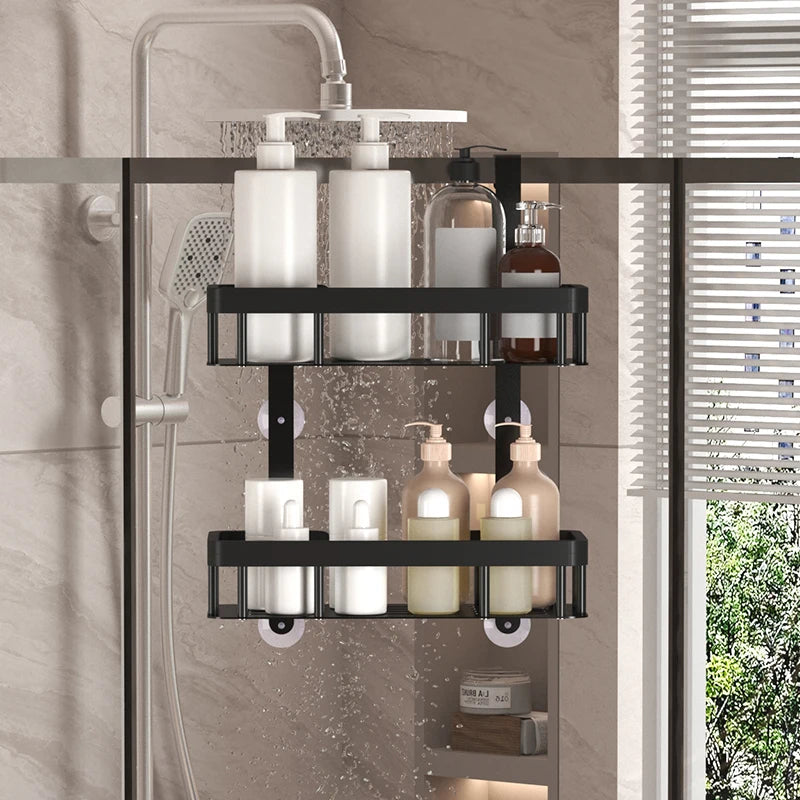 Danoz Bathrooms -  Maximize your bathroom space with this versatile shower wall-mounted storage rack. Featuring 2/3 convenient layers, it's perfect for organizing shower gels, toiletries, and bathroom essentials