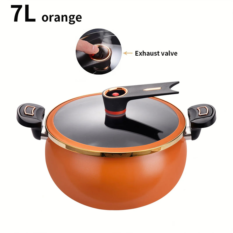 Danoz CookSmart - Fat Daddy Micro Pressure Cooker, 7L Large Capacity, 26cm, Suitable for Home Use, Multi-Functional Non-Stick Pot for Stewing and Cooking Soup, Compatible with Induction Cookers and Gas Stoves