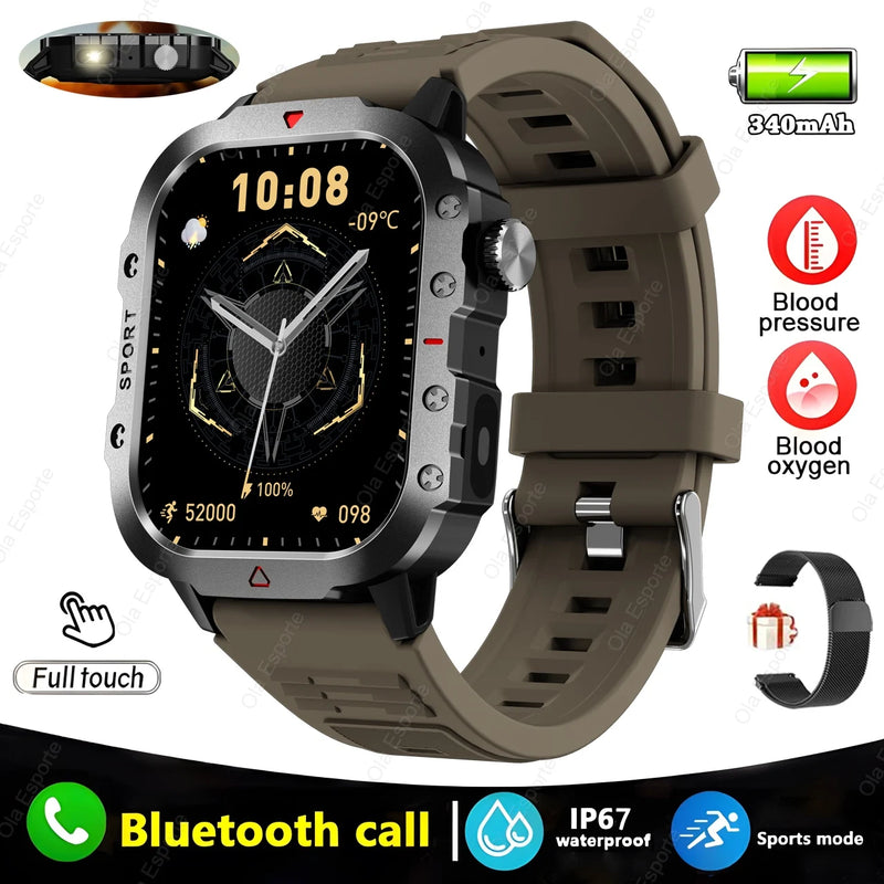 ⌚ Danoz TechSmart | Ola Esporte Military GPS Smart Watch | 2.01” HD | Bluetooth Calling | Heart Rate SpO2 ECG | 3ATM | 50-Day Standby | Multi-Sport ✨