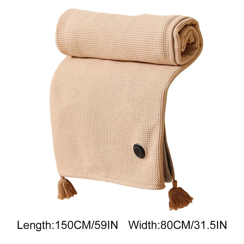 Danoz WinterSmart - Wearable USB Electric Heated Blanket 3 Heated Level Throw Blanket with 5000mAh Power Bank Heating Blanket Shawl For Home Office