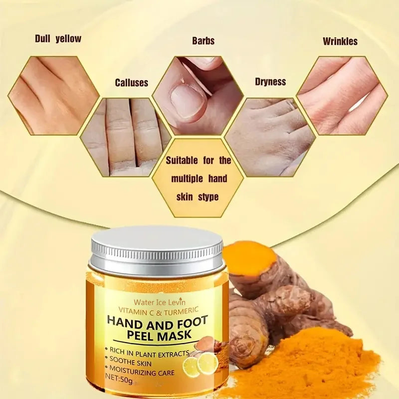Danoz BeautySmart - Vitamin c and turmeric hand wax mask for hands and feet, smoothing skin, gently cleansing hand mask. Buy 1 Ger 1 Free!