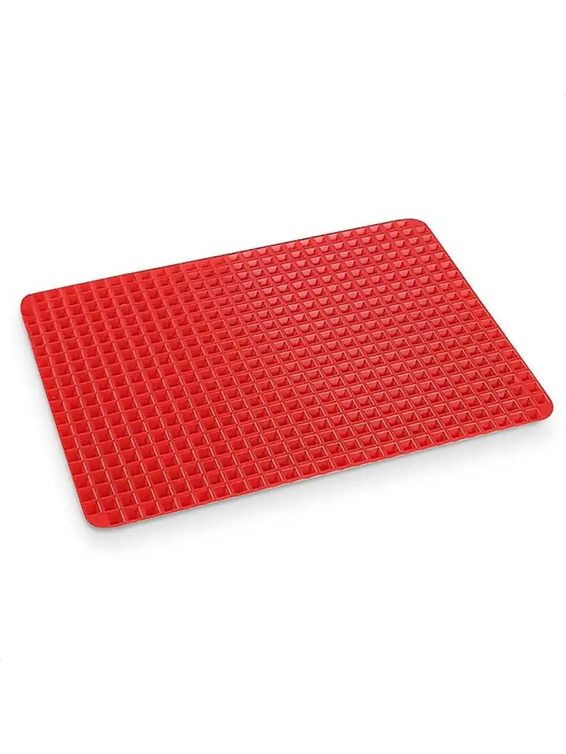 🍳 Danoz CookSmart | Non-Stick Silicone Pyramid Baking Mat | BPA Free | Heat Resistant | Oven, BBQ & Microwave Safe | Multifunctional | Buy 1 Get 1! | Red & Black ✨